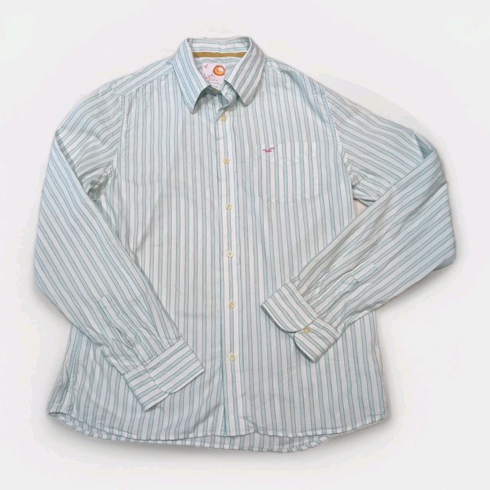 VTG Y2K Hollister Abercrombie & Fitch Men Button Up Shirt Orange Label XL